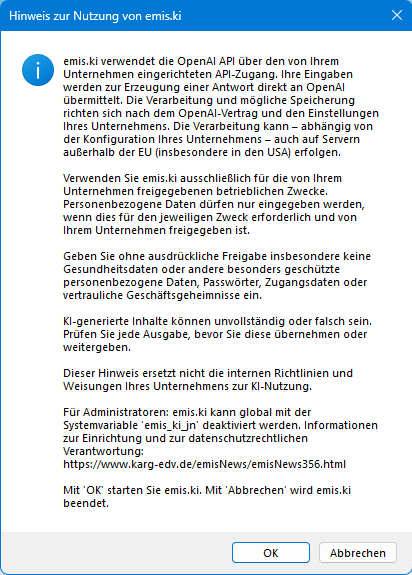 Hinweis zur Nutzung von emis.ki
