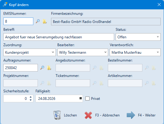 Kopf ändern
