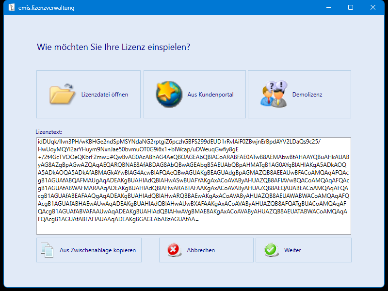Lizenz einspielen