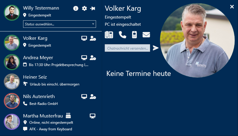 Weitere Infos zu einem Anwender