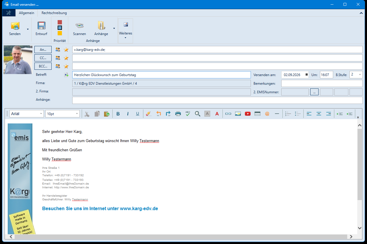 Geburtstags-E-Mail