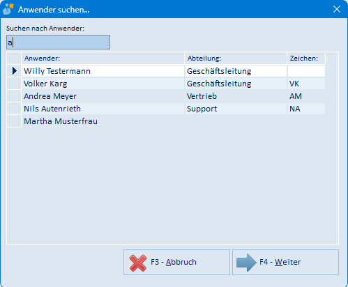Anwender suchen