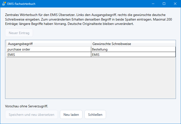 EMIS-Fachwörterbuch