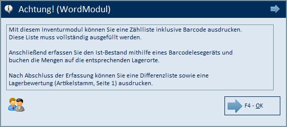 Info zum Inventurablauf