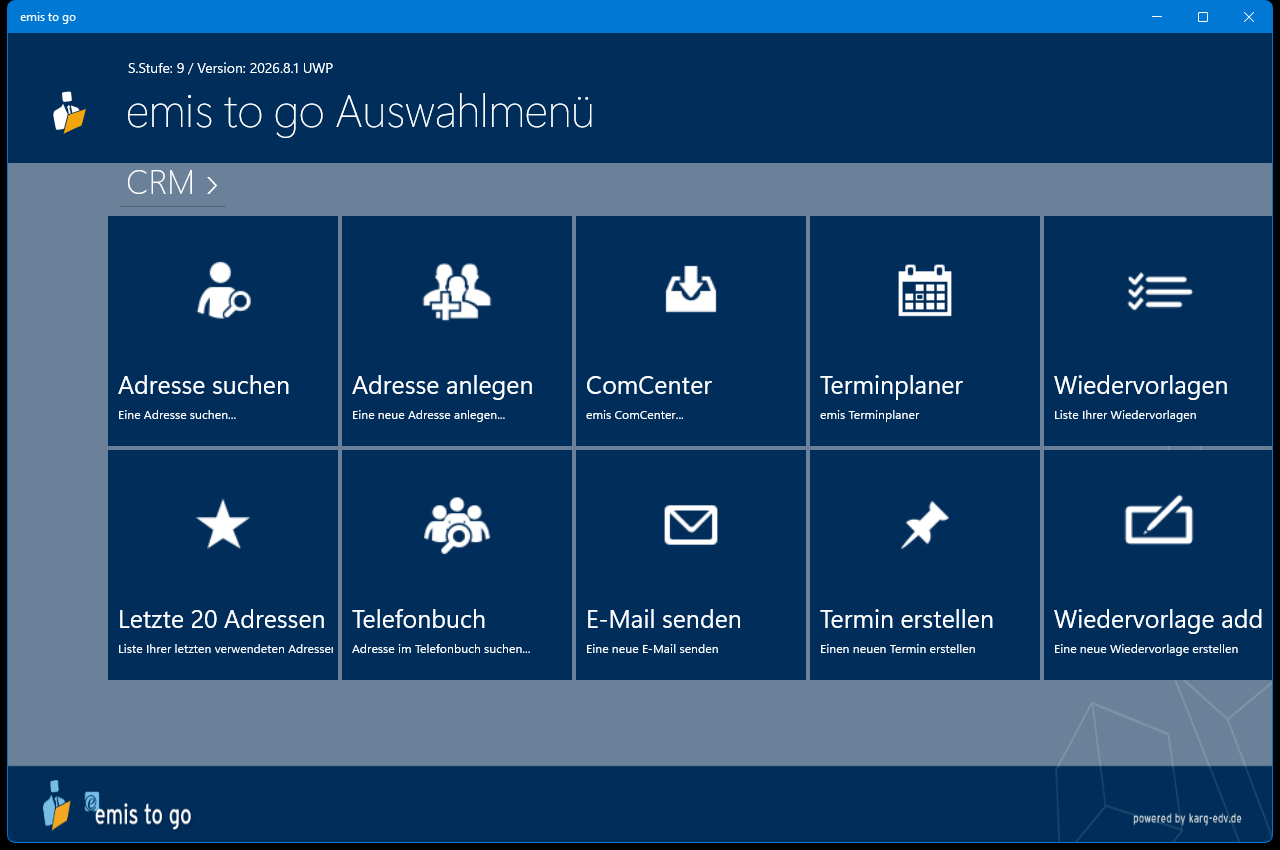 Startmenü, Gruppe CRM