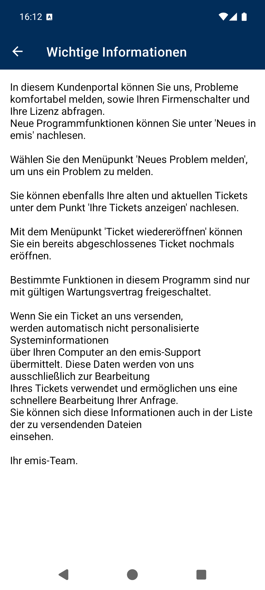 Wichtige Informationen