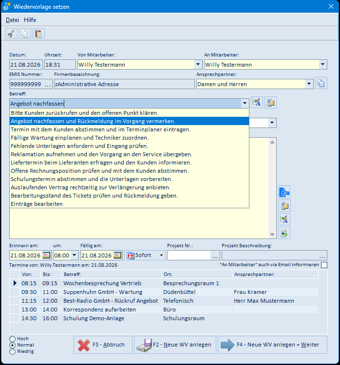 Betreff-Autotexte