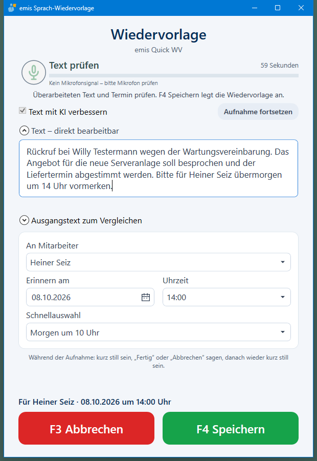 Überarbeiteten Text prüfen