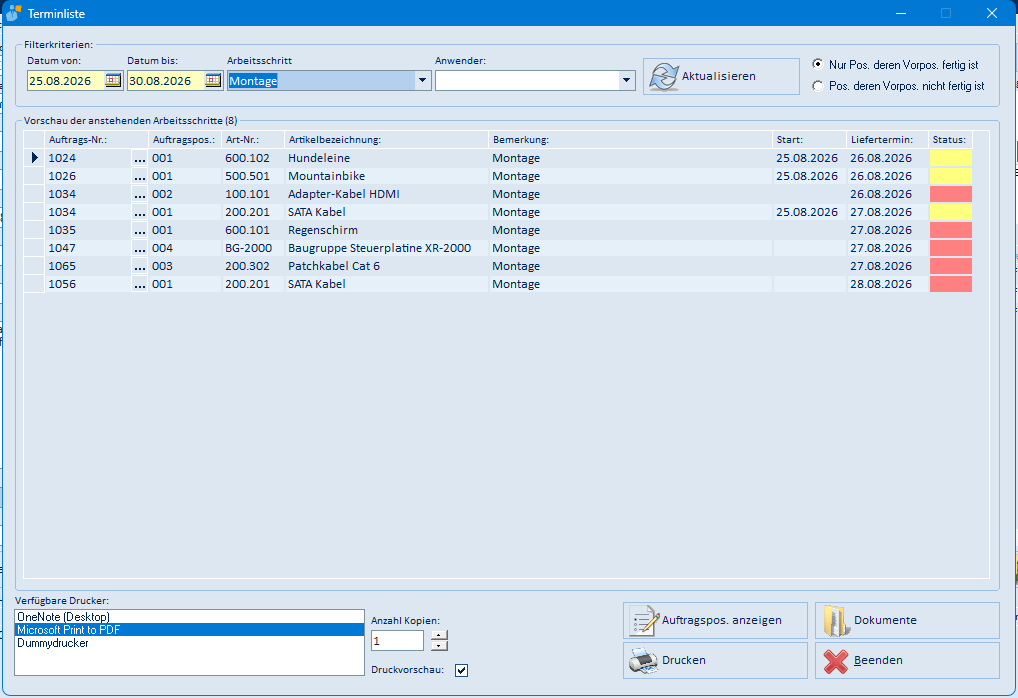 Terminliste