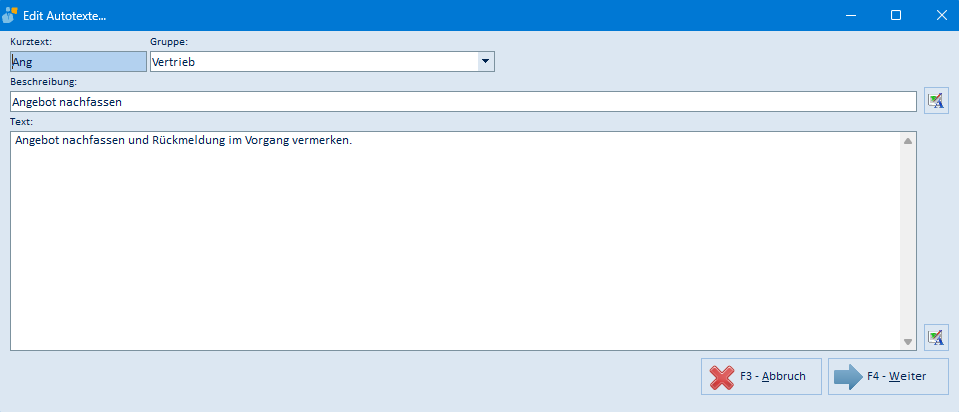Autotext bearbeiten