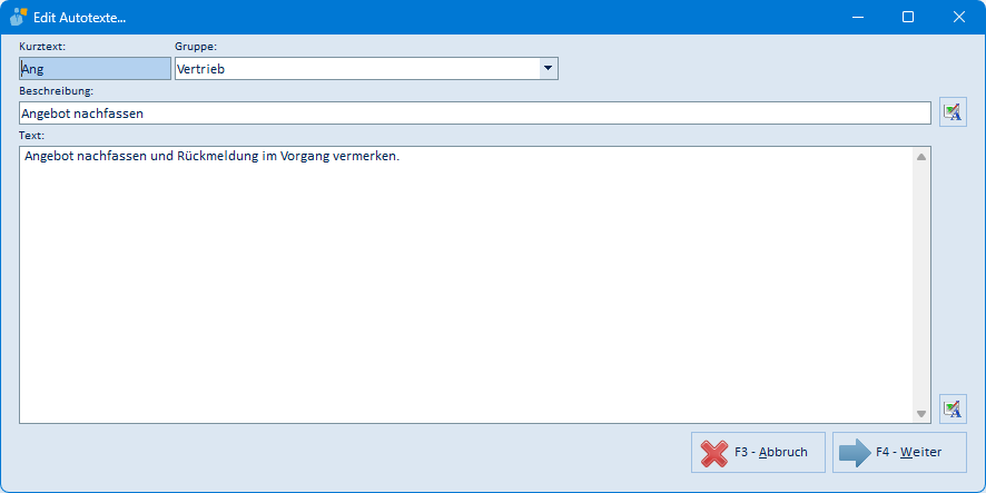 Autotext bearbeiten