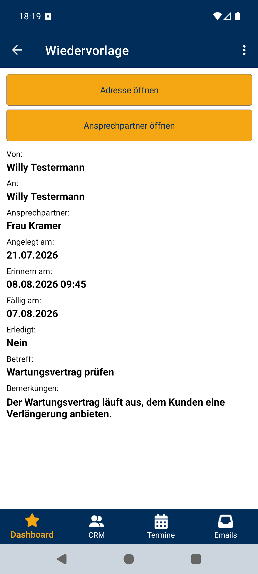 Wiedervorlage