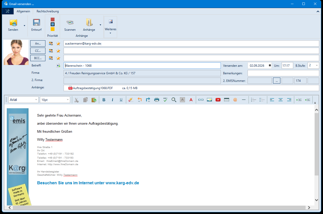 Email versenden