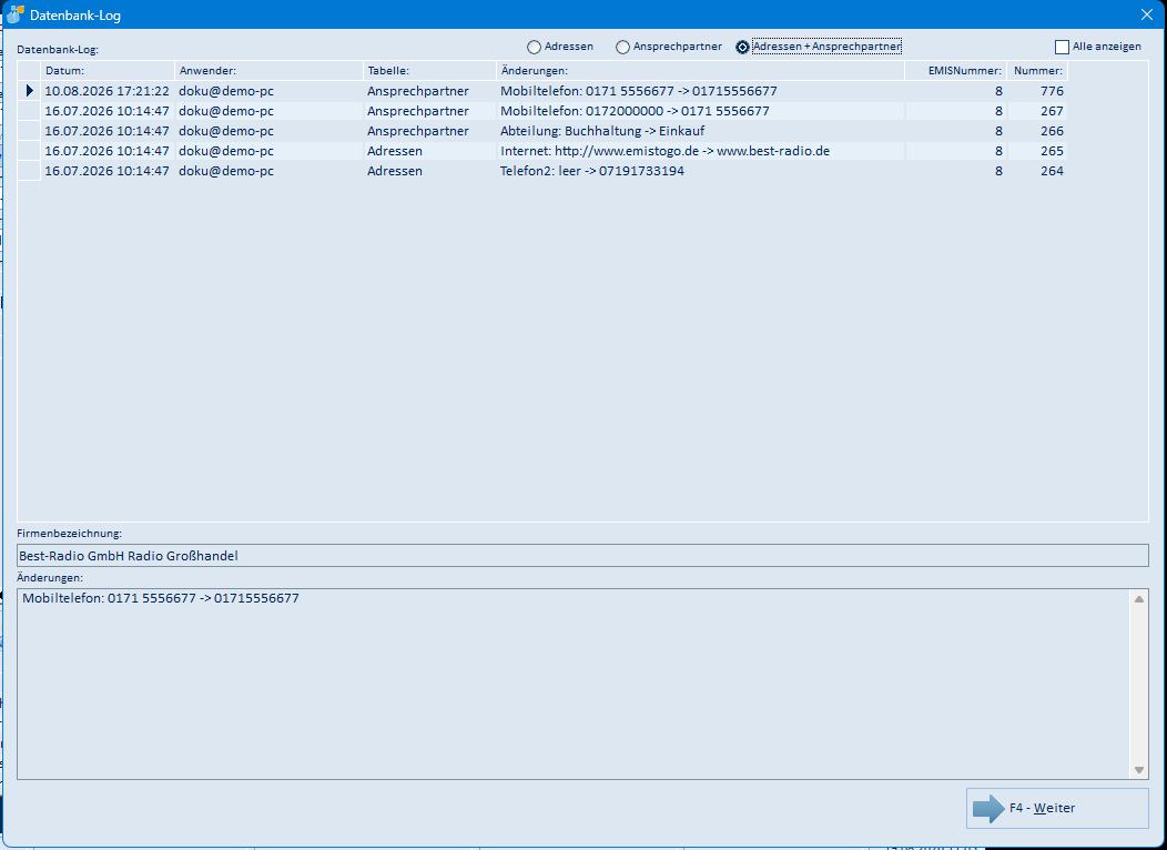 Datenbank-Log