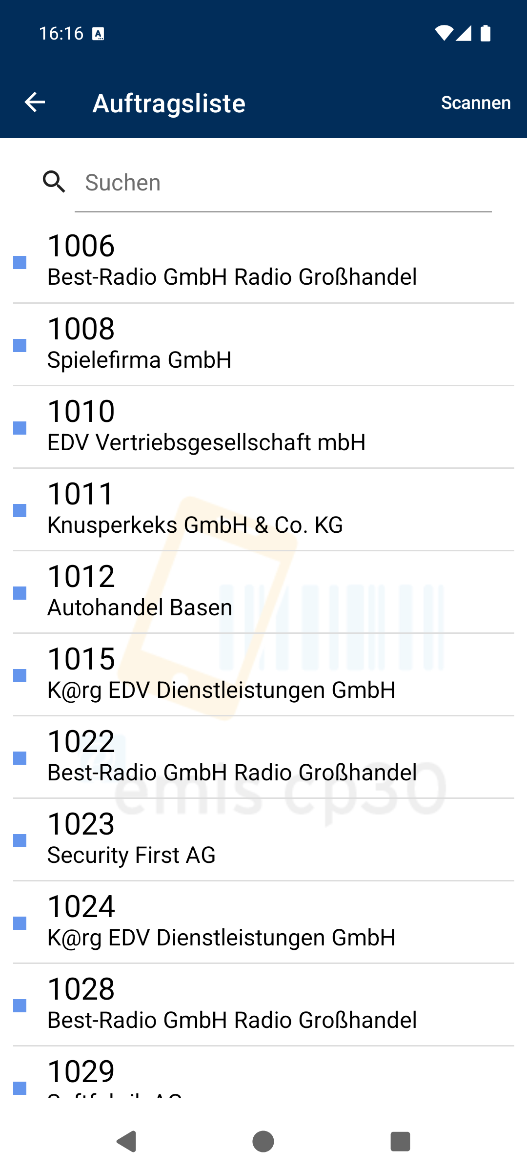 Auftragsliste