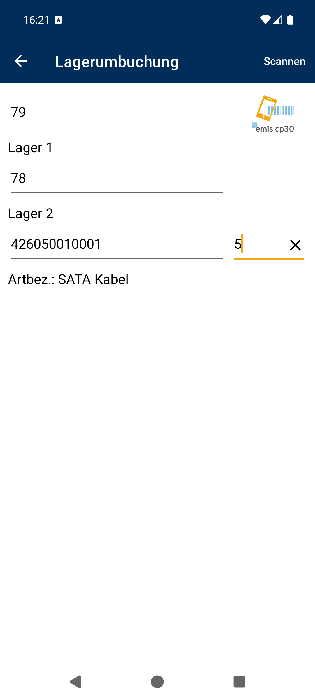 Lagerumbuchung
