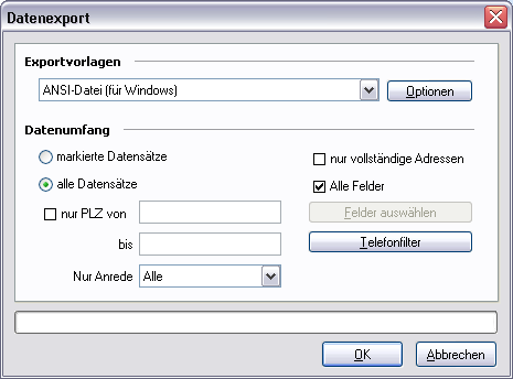 Datenexport in KlickTel