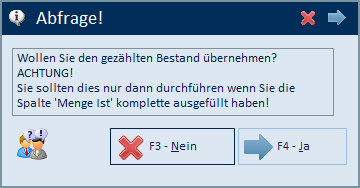 Sicherheitsabfrage vor der Übernahme