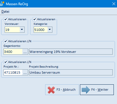 Massen ReOrg