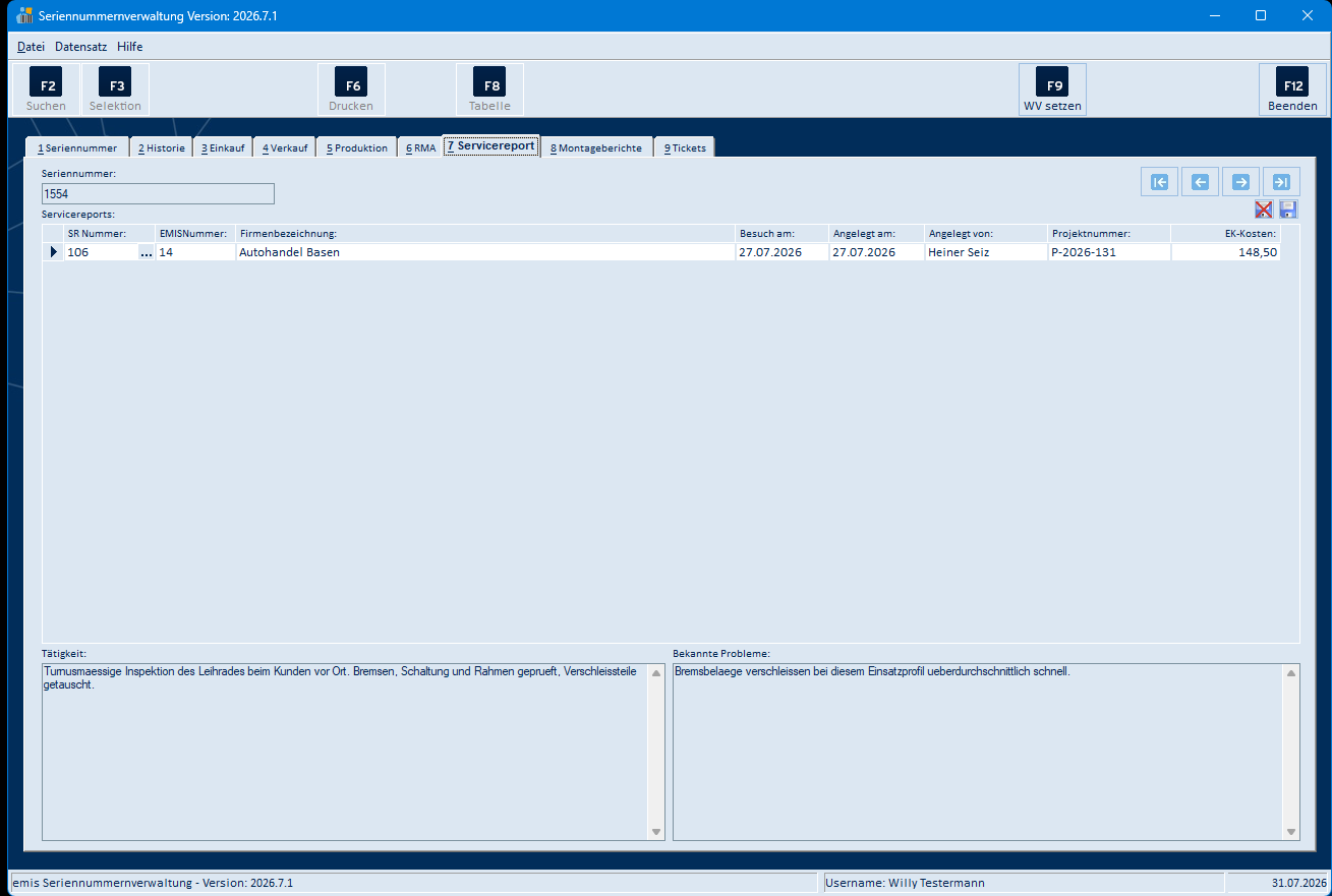 Servicereport