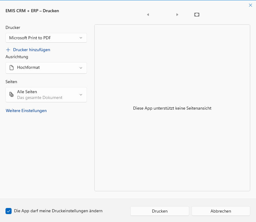 Windows-Druckdialog