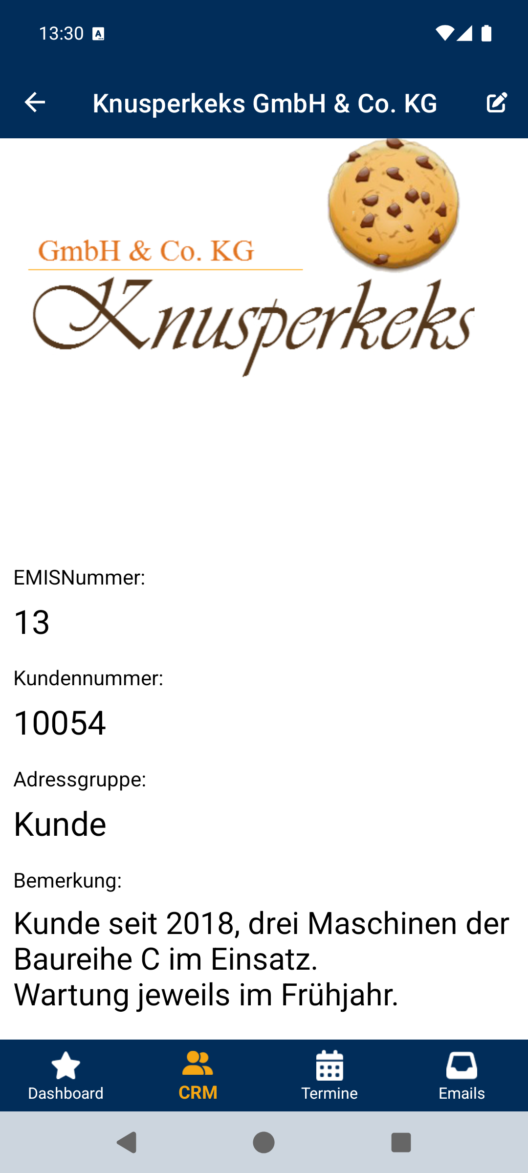 Adresse – unterer Teil