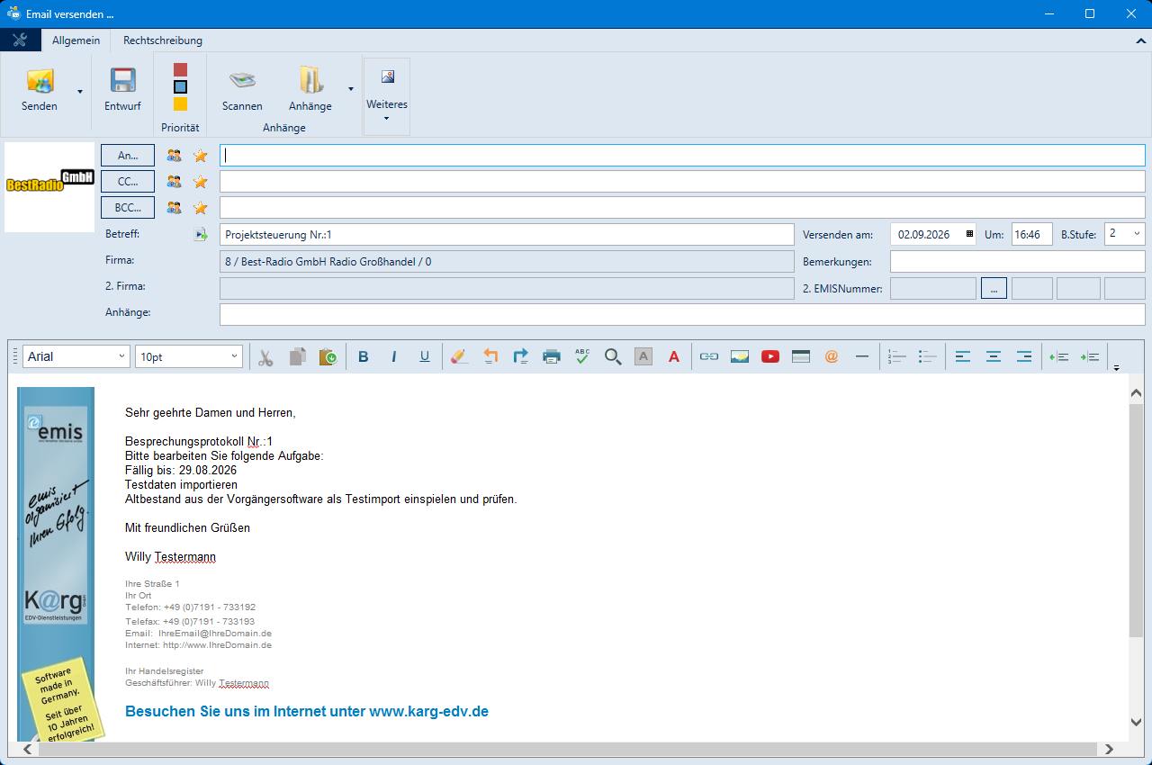 E-Mail-Maske