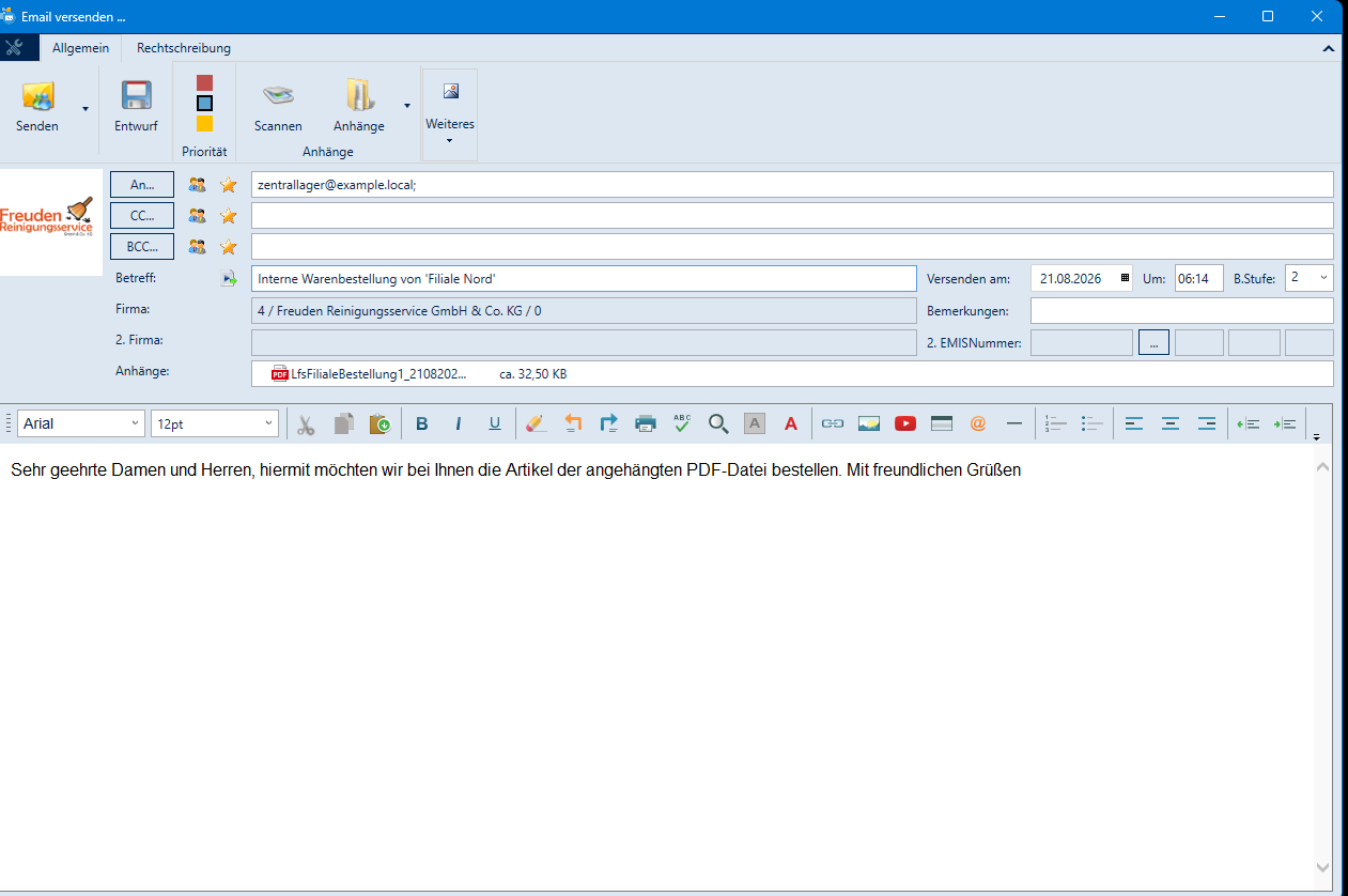 Email versenden
