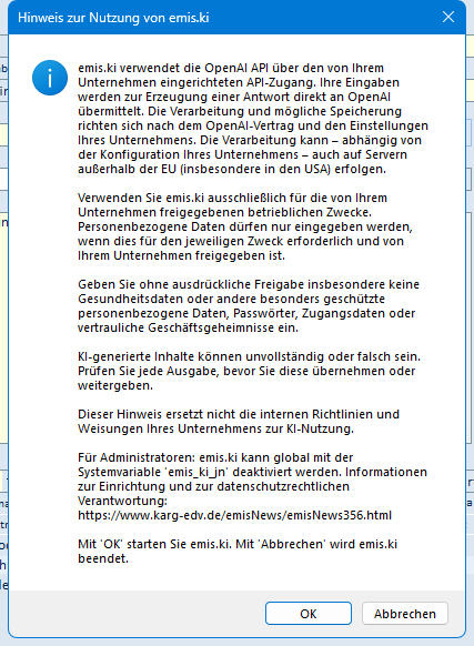 Hinweis zur Nutzung von emis.ki