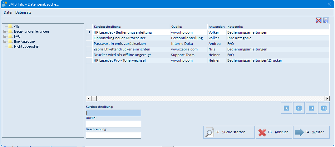 Infodatenbank suchen