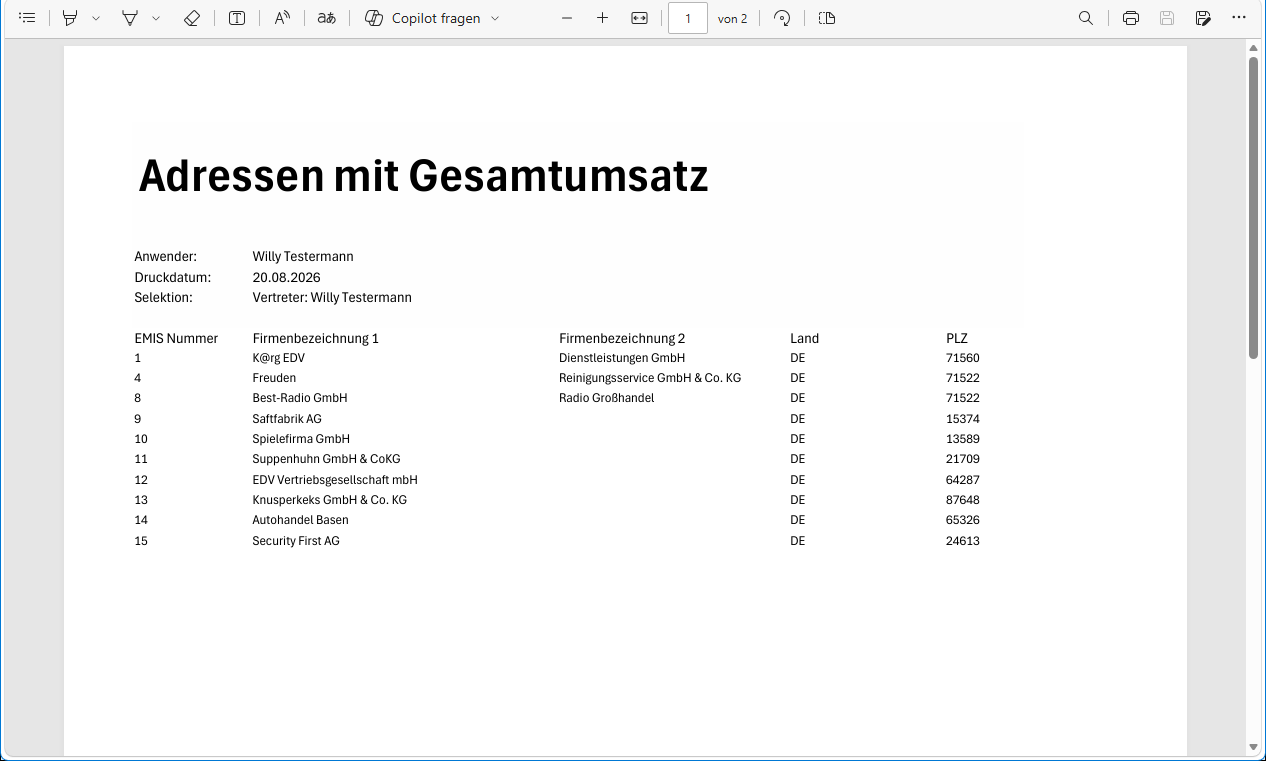 PDF-Ausgabe im PDF-Betrachter