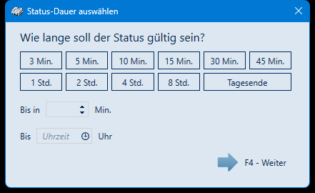 Status-Dauer auswählen