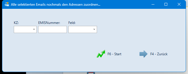 Emails nochmals zuordnen
