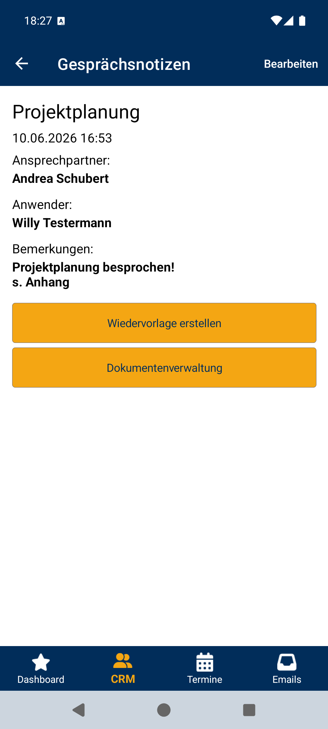 Gesprächsnotiz