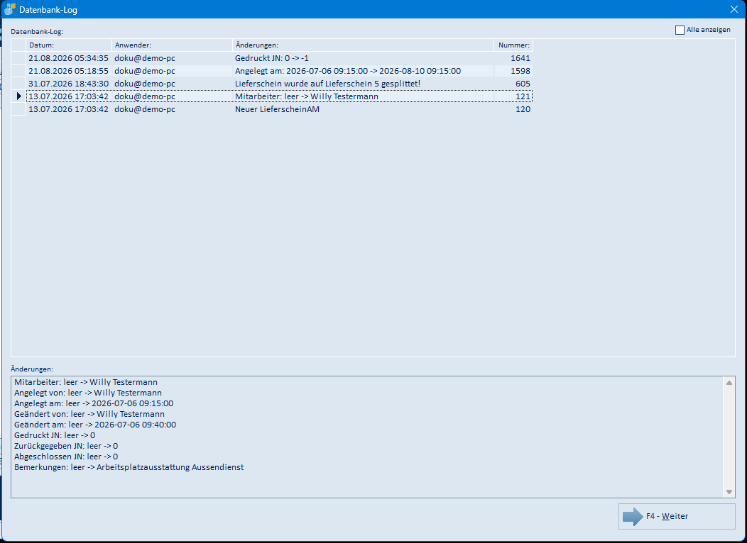 Datenbank-Log