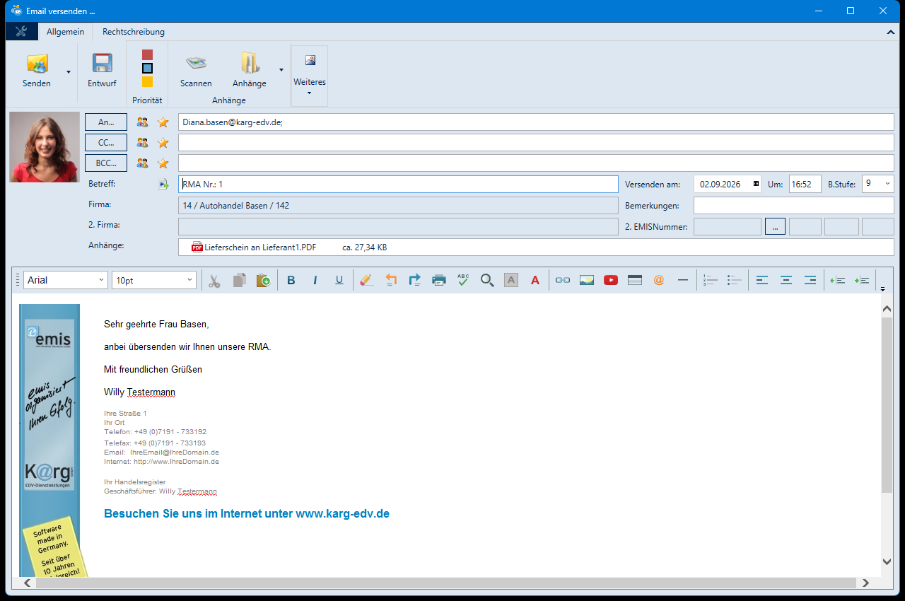 Email versenden