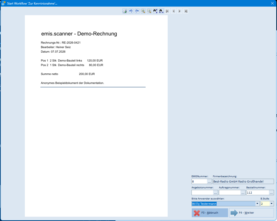 Workflow Zur Kenntnisnahme