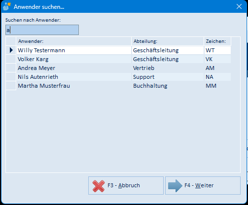 Anwender suchen