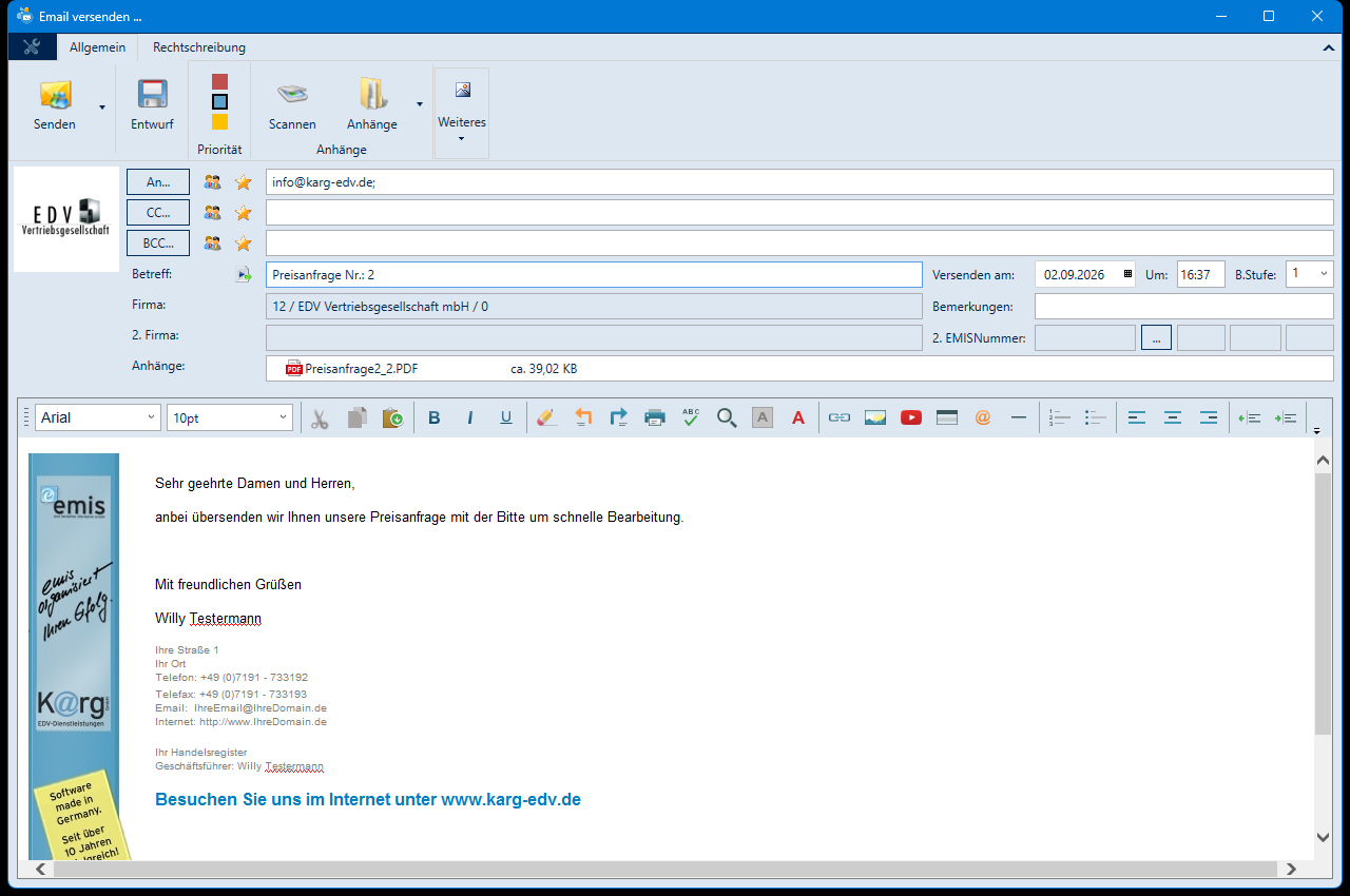 E-Mail versenden