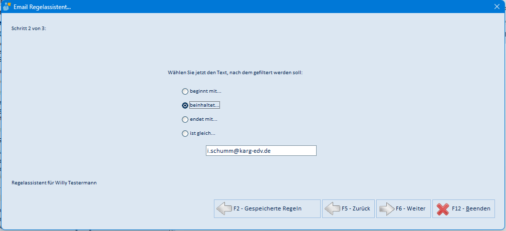 Regelassistent Schritt 2