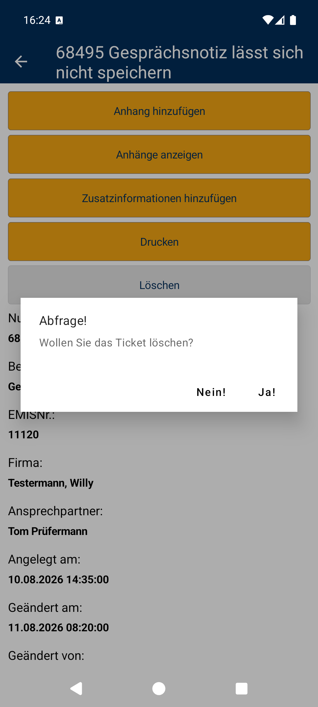 Löschen bestätigen