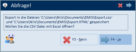 Abschlussmeldung des Exports