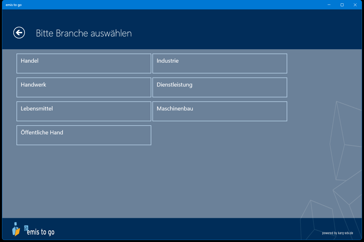 Auswahlliste Branche