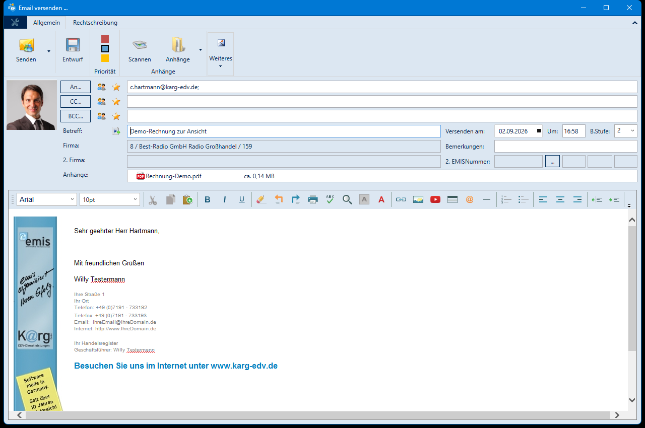 Email versenden