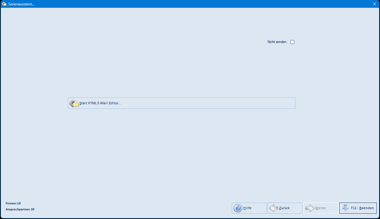 Serien HTML E-Mail – Start