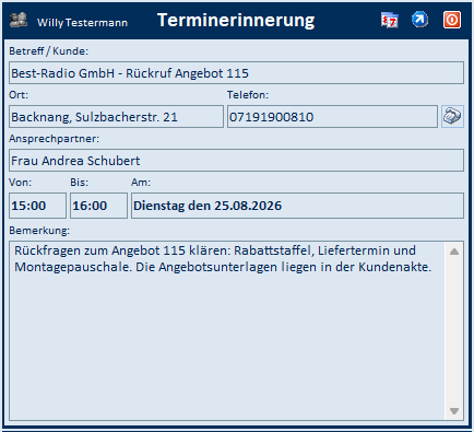Terminerinnerung