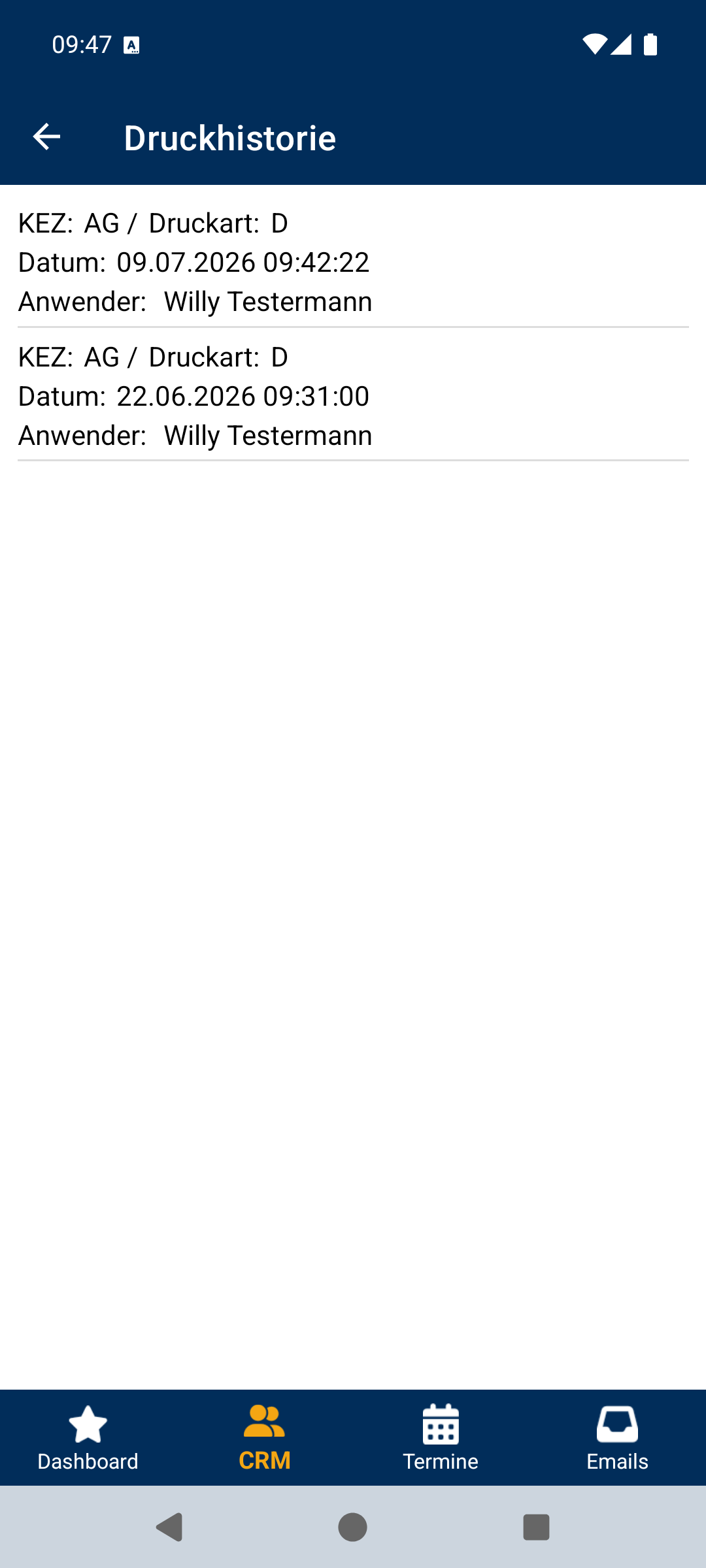 Druckhistorie