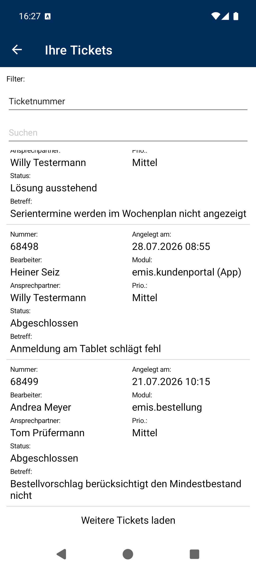 Weitere Tickets laden