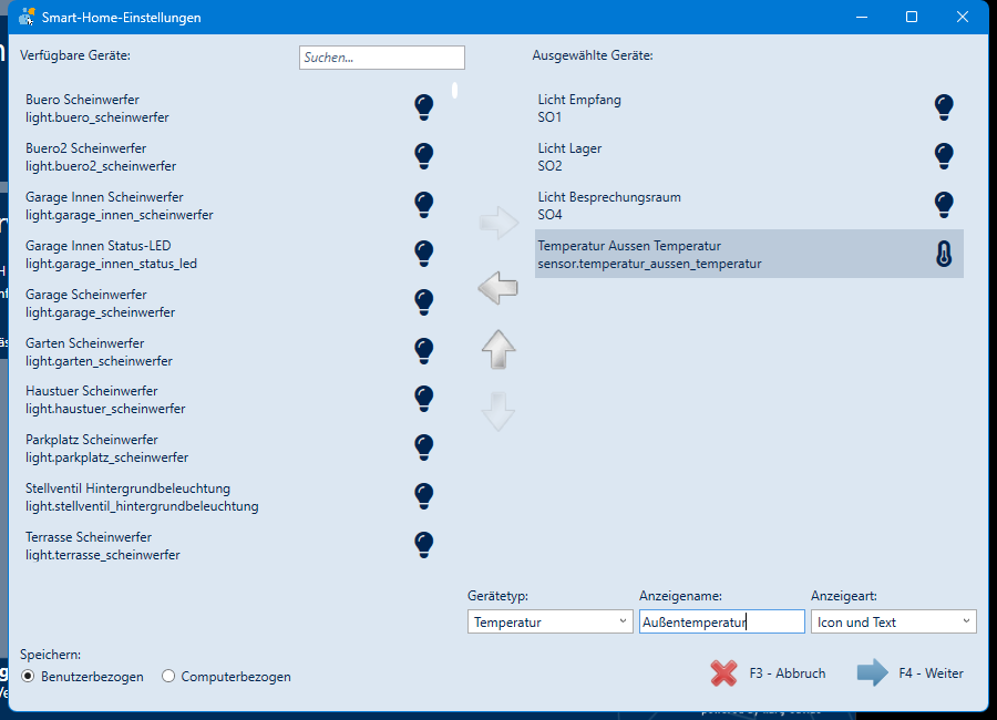 Smart-Home-Einstellungen
