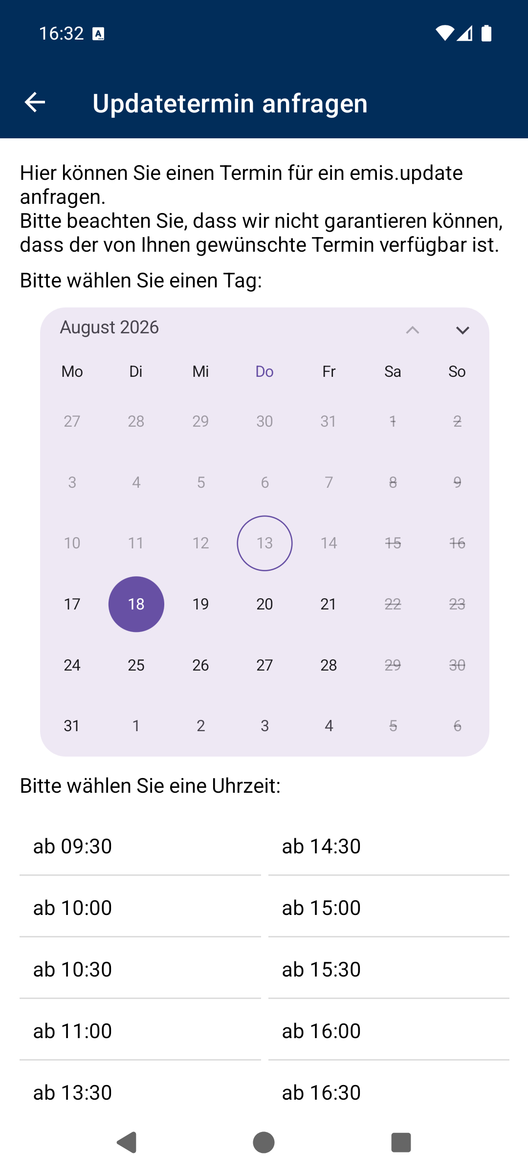 Freie Uhrzeiten